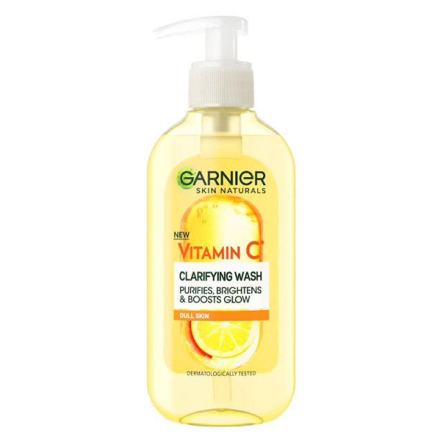 Garnier Skin Naturals Vitamin C Clarifying Wash Dull Skin Gel Καθαρισμού με Βιταμίνη C για Ενίσχυση Λάμψης, 200ml