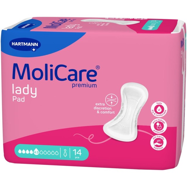 Hartmann MoliCare Premium Lady Pads, Γυναικείες Απορροφητικές Σερβιέτες Ελαφριάς Ακράτειας, 14τεμ.
