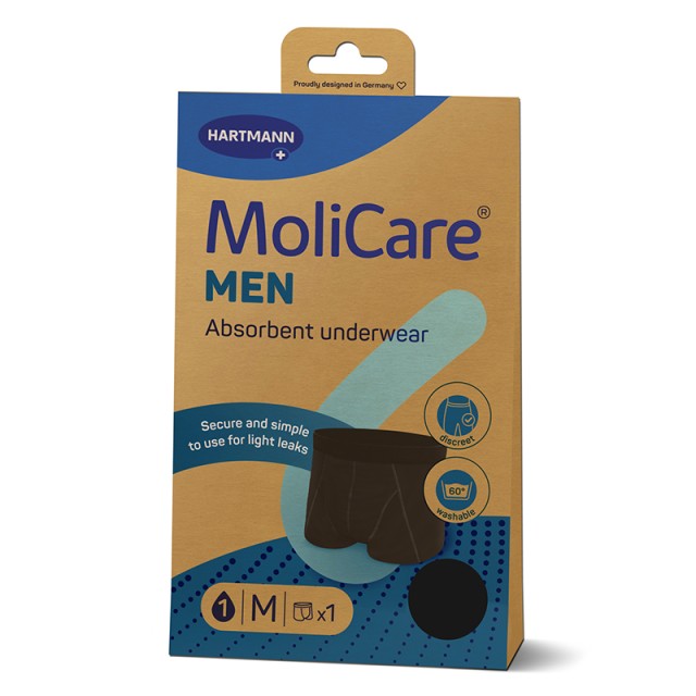Hartmann MoliCare® MEN Absorbent Underwear, Απορροφητικό Εσώρουχο Ελαφριάς Ακράτειας Επαναπλενόμενο, Νο Medium, 1 τεμ.