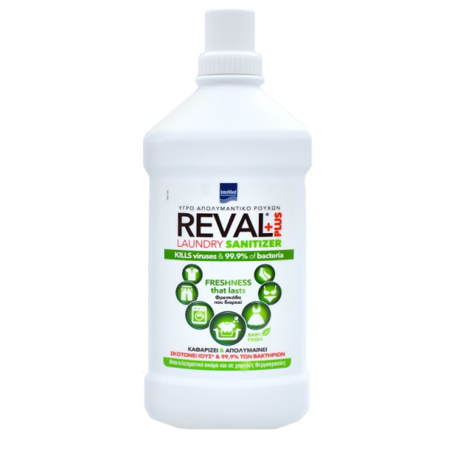 Intermed  Reval Plus Laundry Sanitizer, Υγρό Απολυμαντικό Ρούχων με άρωμα Baby Fresh, 1,4lt