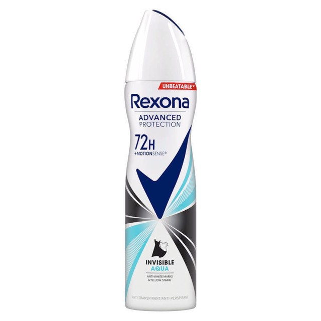 Rexona Insvisible Black & White Aqua, Αποσμητικό Σπρέι, 150ml