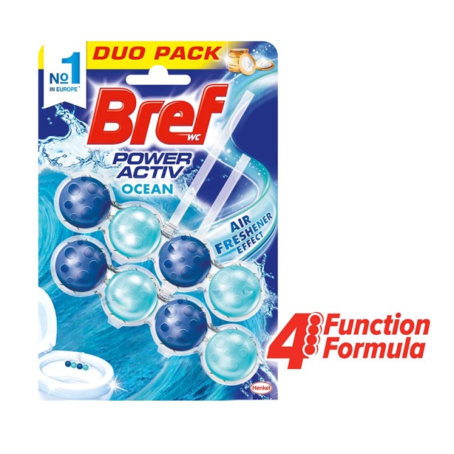 Bref Wc Block Power Activ Ocean, Μπλοκ Τουαλέτας (2x50g)