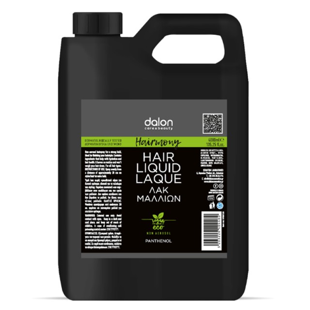 Dalon Hairmony Liquid Laque, Υγρή Λακ Μαλλιών χωρίς Προωθητικά Αέρια για Δυνατό Κράτημα, 4000ml