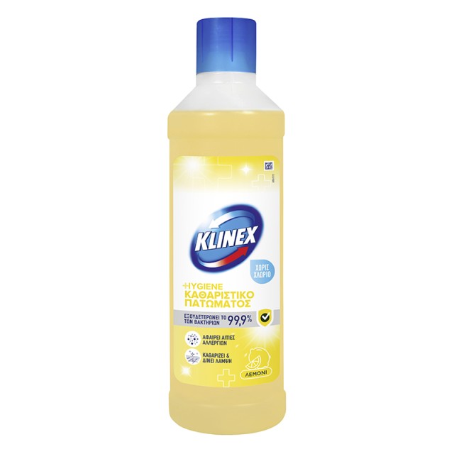 Klinex Hygiene Λεμόνι, Καθαριστικό Πατώματος χωρίς Χλώριο, 1lt