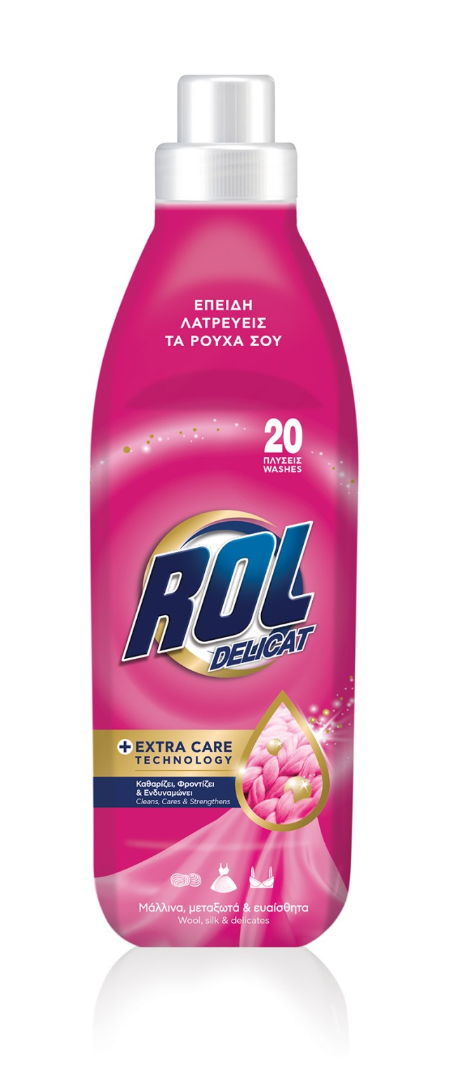 Rol Delicat, Υγρό Απορρυπαντικό Ρούχων για Πλυντήριο & Πλύσιμο στο Χέρι, 20μεζ 1lt