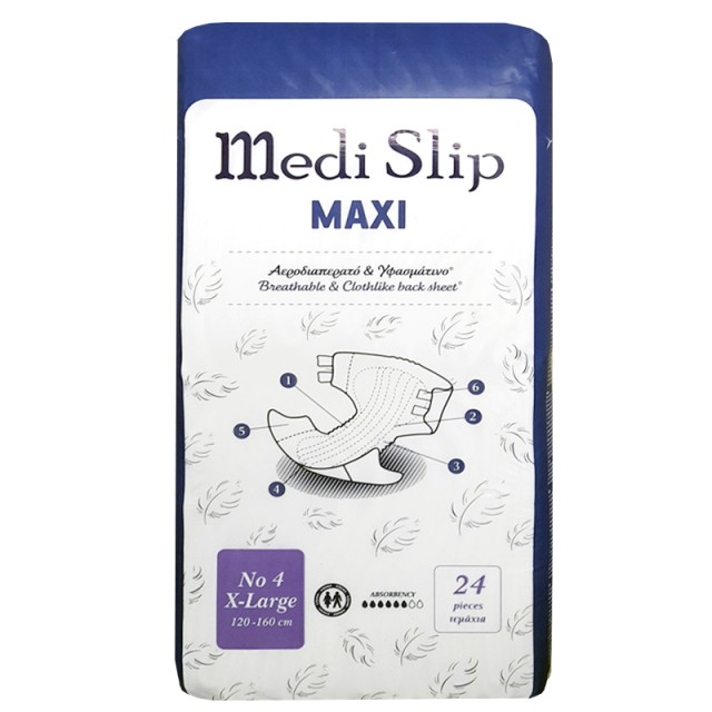 Medislip Maxi, Πάνες Ακράτειας Νο4 X-Large, 24τμχ