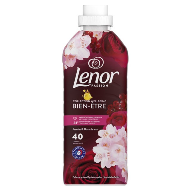 Lenor Ruby Jasmine, Συμπυκνωμένο Μαλακτικό Ρούχων 40μεζ. 840ml