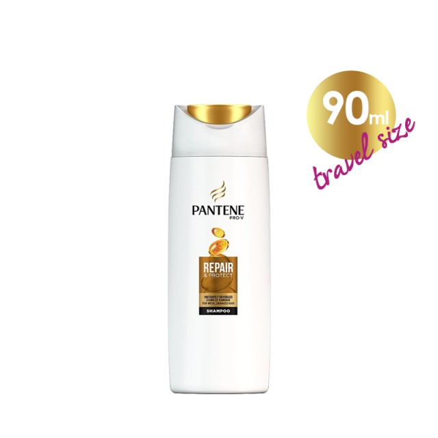 Pantene Pro-V Shampoo Repair & Protect, Αναδόμηση & Προστασία, Σαμπουάν για Ξηρά & Ταλαιπωρημένα Μαλλιά, Travel Size, 90ml