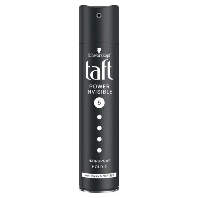 Taft Invisible Power Hairspray Mega Strong No5, Λακ Μαλλιών για Πάρα πολύ Δυνατό Κράτημα 250ml
