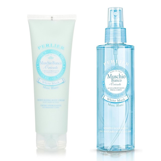 Perlier White Musk Body Cream, 250 & Scented Body Water, 200ml. Σετ Περιποίησης