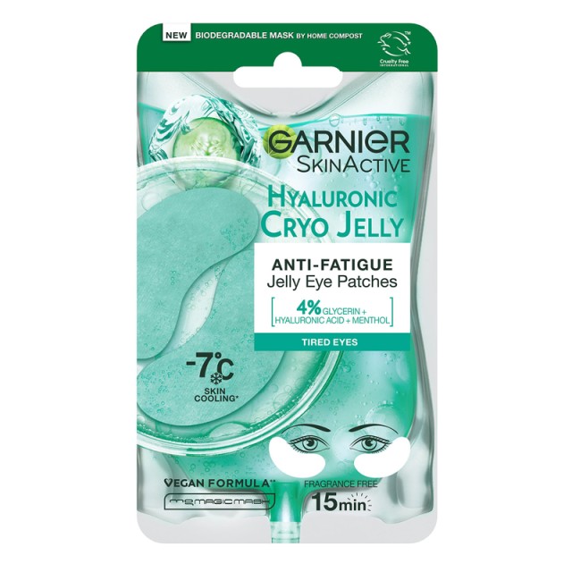 Garnier SkinActive Hyaluronic Cryo Jelly Επιθέματα Ματιών με Υφή Τζελ, 5g