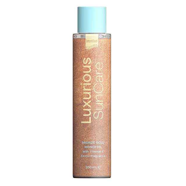 Luxurious SunCare Bronze Gold Monoi Oil, Έλαιο για Βαθιά Ενυδάτωση & Θρέψη στην Αφυδατωμένη Επιδερμίδα & Αναδόμηση στα Ταλαιπωρημένα Μαλλιά 200ml