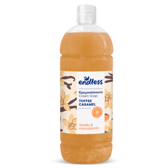 Endless Κρεμοσάπουνο Toffee Caramel με Άρωμα Καραμελωμένης Βανίλιας & Καρπού Μacadamia., 1Lt