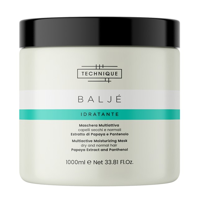 Technique Baljé Moisturising Multiactive Hair Mask, Μάσκα Περιποίησης & Ενυδάτωσης για Ξηρά & Ταλαιπωρημένα Μαλλιά με Papaya & Πανθενόλη, 1000ml