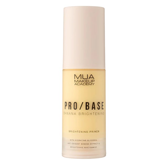 MUA Pro Base Banana Brightening Primer, Primer Προσώπου με Νιασιναμίδη, Γλυκερίνη & Εκχύλισμα Μπανάνας, 30gr
