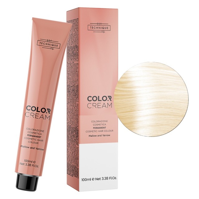 Technique Color Cream Φωτεινές Αποχρώσεις, Μόνιμη Βαφή σε Σωληνάριο, 100ml - Μπεζ Ψυχρό Ξανθό 12.013