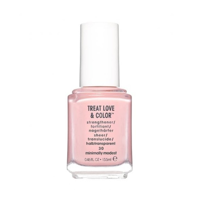 Essie Treat Love & Color 30 Minimally Modest, Βερνίκι για Ενδυνάμωση Νυχιών Ελαφρύ Ημιδιάφανο Ροζ της Πούδρας, 13.5ml