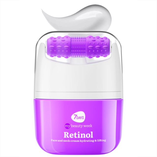 7DAYS MB Retinol V-Shaping Facial Hydra&Lift & Face Roller, Αντιγηραντική Κρέμα προσώπου με Ρετινόλη, 40ml