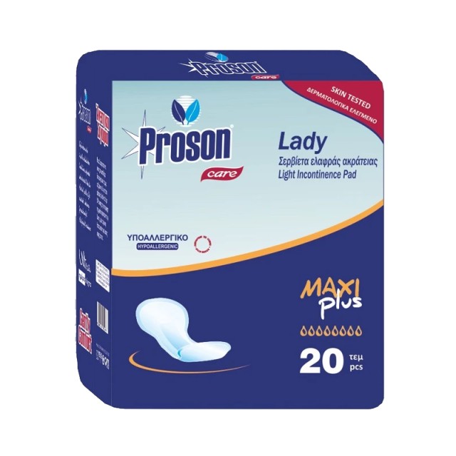 Proson Care Maxi Plus Σερβιέτες Ελαφράς & Μέσης Ακράτειας 20τμχ