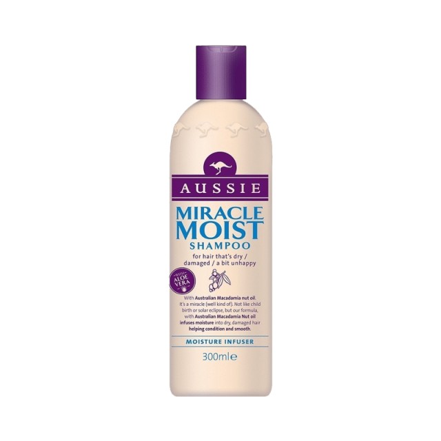 Aussie Miracle Moist Shampoo, Σαμπουάν για Ξηρά & Αφυδατωμένα Μαλλιά, 300ml