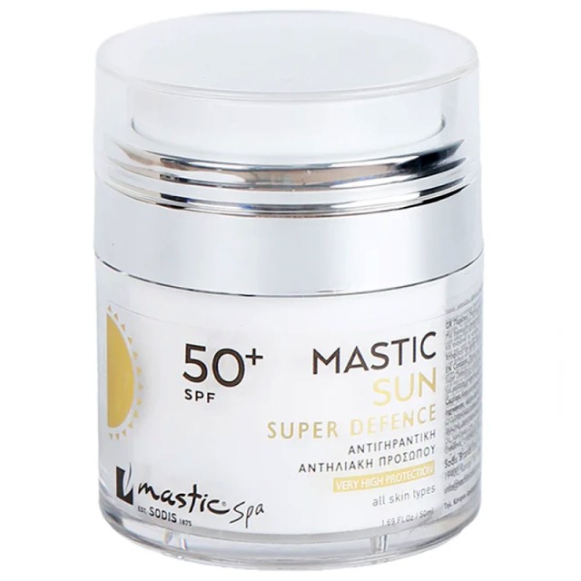 Mastic Spa Sun Super Defence SPF50+, Αντιγηραντική Αντηλιακή Κρέμα Προσώπου, 50ml