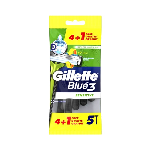 Gillette Blue3, Ξυραφάκια μίας χρήσης, 5τμχ, 4+1τμχ ΔΩΡΟ