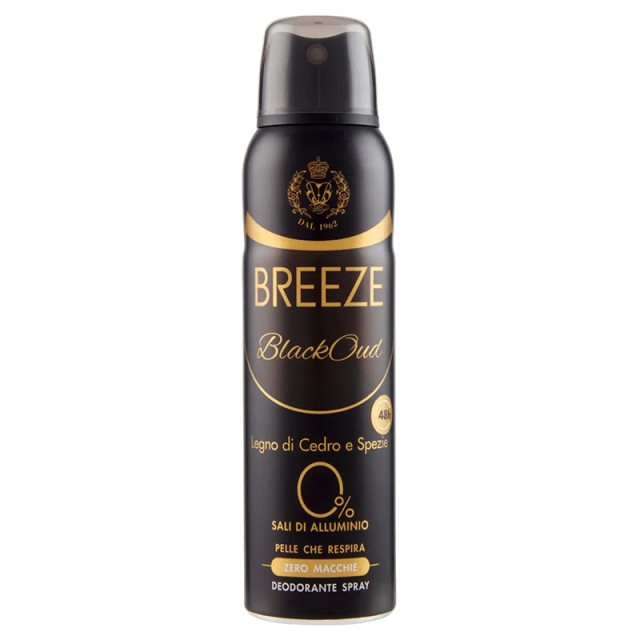 Breeze Black Oud Deo Spray 0% Aluminium, Αποσμητικό Σπρέι 150ml