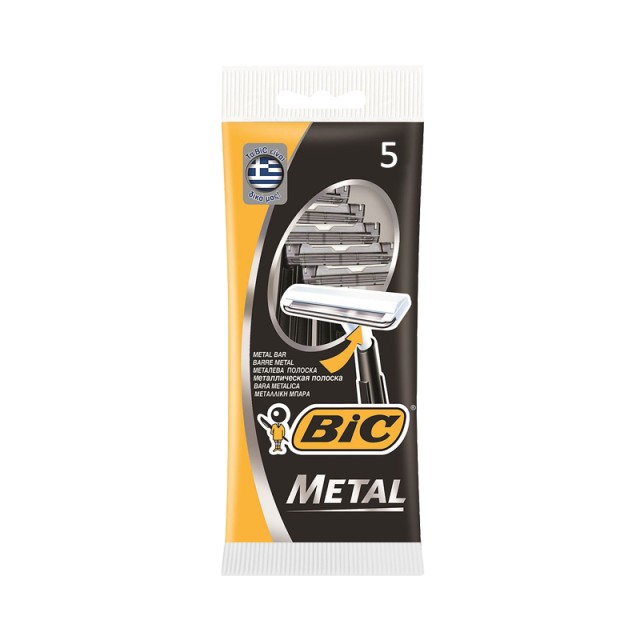 Bic Metal, Ανδρικά Ξυραφάκια μίας χρήσης, 5τμχ