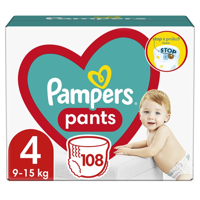 Pampers Pants Μέγεθος 4 (9kg-15kg) - 108 Πάνες-βρακάκι
