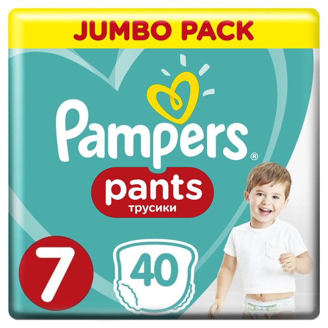Pampers Pants, Πάνες Βρακάκι No7 (17+kg), 40τμχ, JUMBO PACK