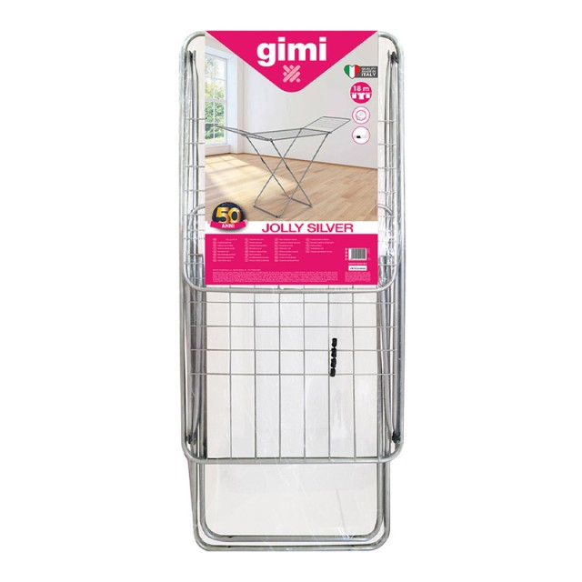 Gimi Jolly Silver Πτυσσόμενη Μεταλλική Aπλώστρα 18m, 1τεμ
