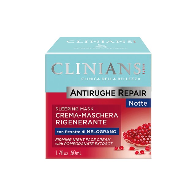 Clinians Firming Night Creme & Sleeping-Mask With Pomegranate extract, Αντιρυτιδική Συσφικτική Κρέμα-Μάσκα Νύχτας, 50ml