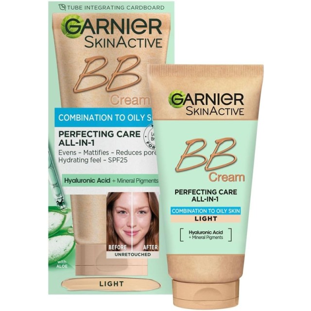 Garnier Skinactive ΒΒ Cream Hyaluronic Aloe All-in-1 Light Ενυδατική Κρέμα για Μικτή ή Λιπαρή Ανοιχτόχρωμη Επιδερμίδα, 50ml