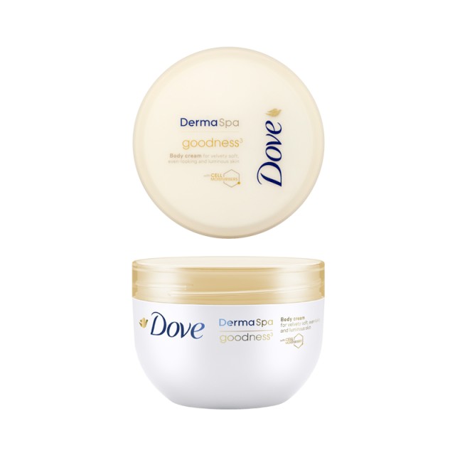 Dove DermaSpa Goodness³ Body Cream, Κρέμα Σώματος για Απαλότητα & Λάμψη, 300ml