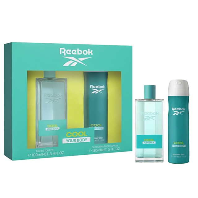 Reebok Cool Your Body For Her, Άρωμα Eau de Toilette 100ml + Αποσμητικό Σπρέι 150ml, Σετ Δώρου