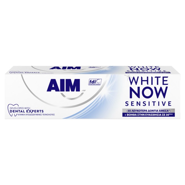 Aim White Now Sensitive, Οδοντόκρεμα, 75ml