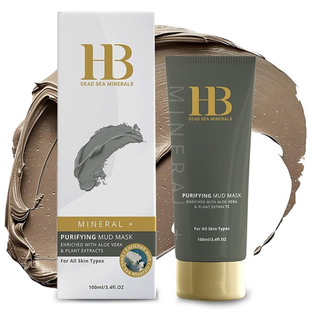 H.B. Dead Sea Minerals Mud Mask Eniched with Aloe Vera, Μάσκα Προσώπου με Λάσπη & Ένεργα Συστατικά από την Νεκρά Θάλασσα, για Βαθύ Καθαρισμό & Αποτοξίνωση της Επιδερμίδας, 100ml