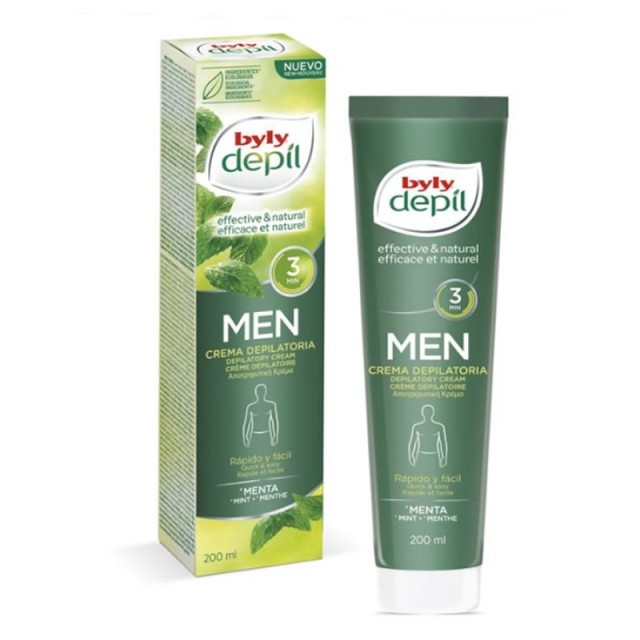 Perky Byly Depil Ανδρική Aποτριχωτική Κρέμα Mint and Green Tea 200ml