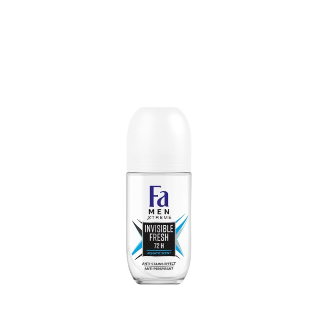 Fa Men Invisible Fresh, Ανδρικό Αποσμητικό Roll on, 50ml