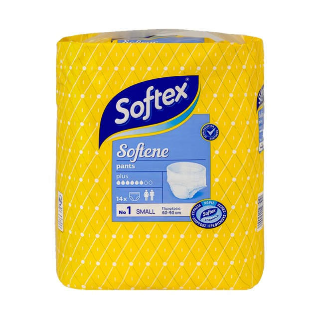 Softex Softene Pants, Εσώρουχα Ακράτειας No1 Small (60-90cm), 14τμχ