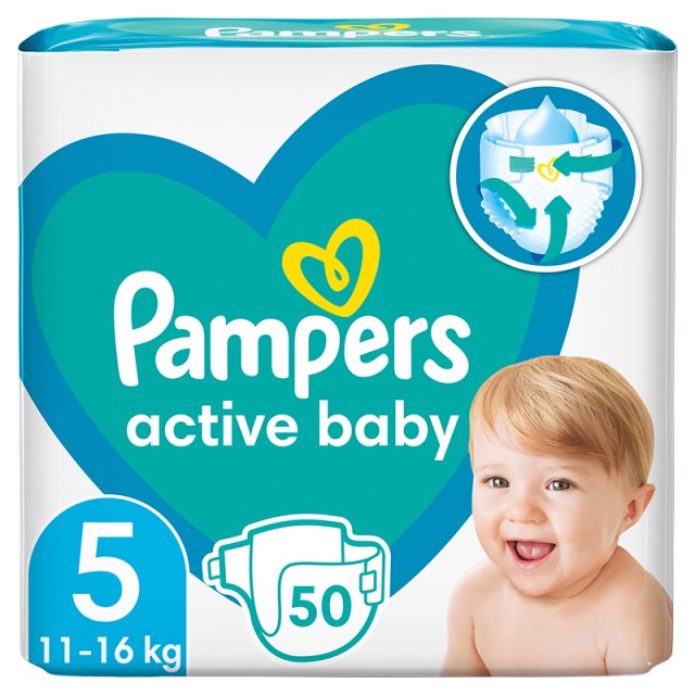 Pampers Active Baby Πάνες Μεγ. 5 (11kg-16kg) - 50 Πάνες