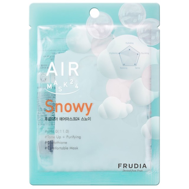 Frudia Air Mask 24 Snowy, Φύλλο Μάσκας για Ενοποίηση Τόνου της Απόχρωσης Δέρματος, 20ml