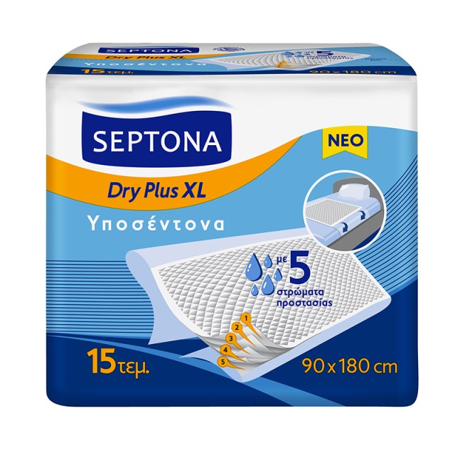 Septona Dry Plus Υποσέντονα XL 90x180cm, 15τμχ