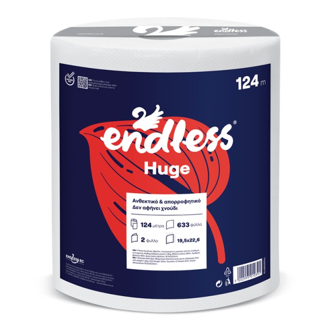 Endless Huge Χαρτί Κουζίνας 2φυλλο, 124m, 1τεμ.