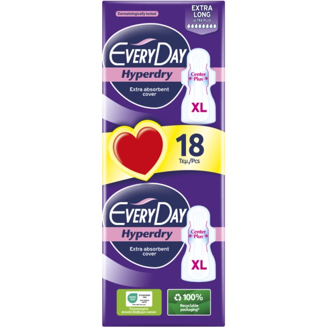 EveryDay Σερβιέτες Hyperdry EXTRA LONG Ultra Plus 18 τεμ.