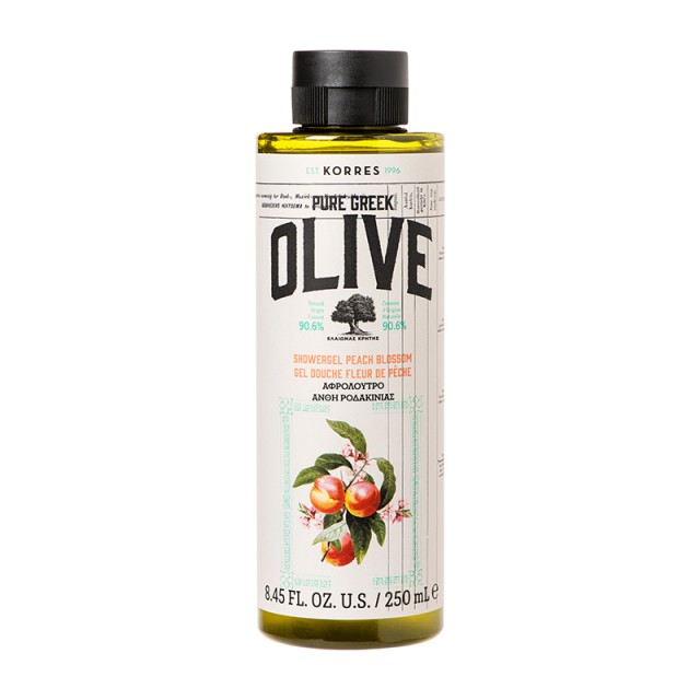 Korres Olive Shower Gel Peach Blossom, Ελαιώνας Κρήτης Αφρόλουτρο Άνθη Ροδακινιάς, 250ml
