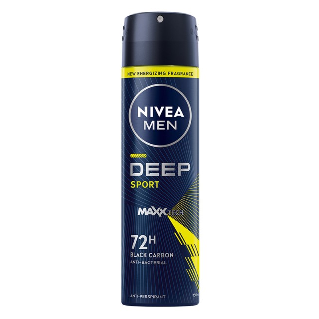 Nivea Men Deep Sport Black Carbon, Αποσμητικό Σπρέι 150ml