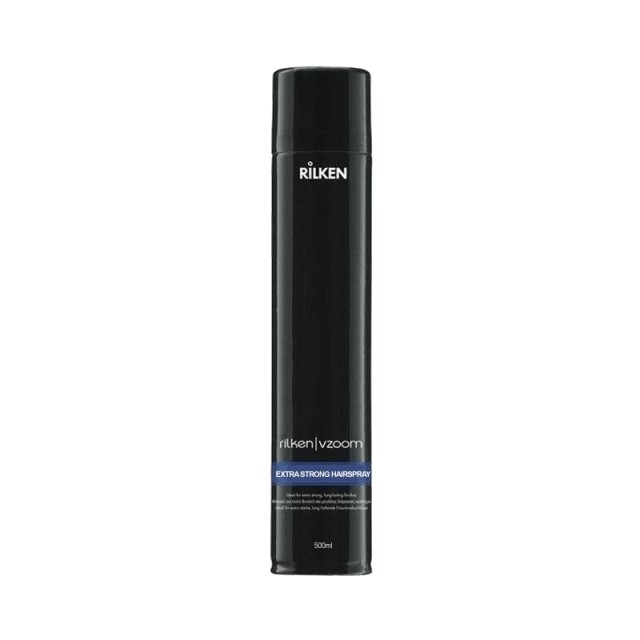 Rilken Vzoom Extra Strong Hairspray, Λακ Μαλλιών για Πολύ Δυνατό Κράτημα, 500ml