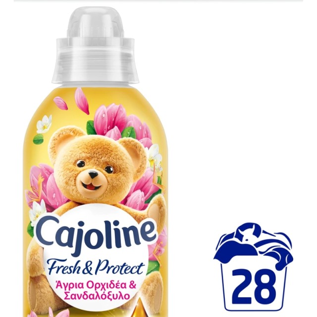 Cajoline Fresh & Protect Συμπυκνωμένο Μαλακτικό Ρούχων Άγρια Ορχιδέα & Σανδαλόξυλο, 28 Μεζ. 604ml
