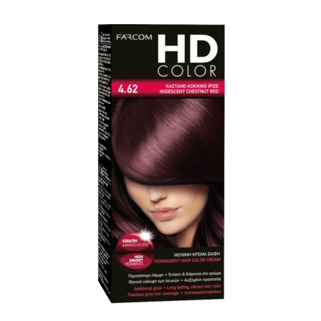 Hd Color Σετ Βαφής 60ml 4.62 - Καστανό Κόκκινο Ιριζέ
